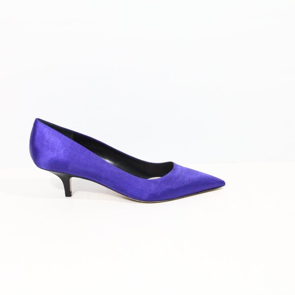 Schutz Sabrina Kitten Heel Pumps sz 10 Women Blue Satin Shoes - Picture 1 of 9